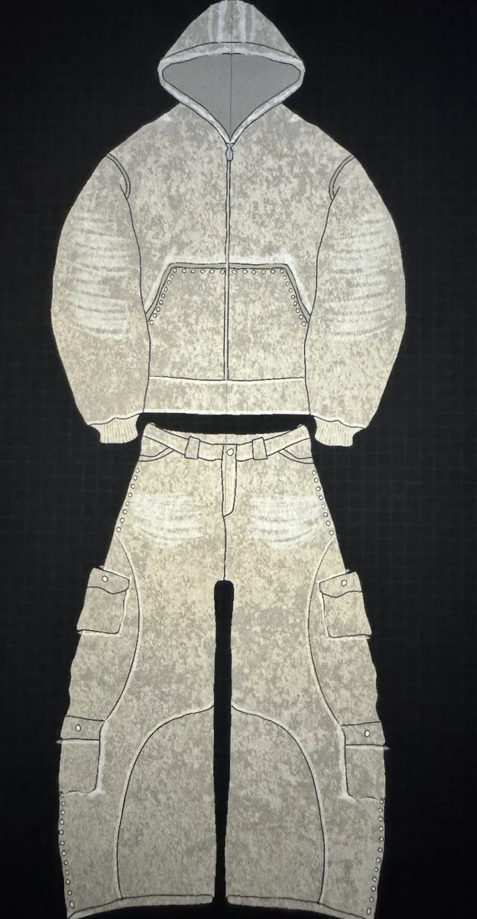 Fertiges Clothing Design — Hoodie und Cargo-Hose